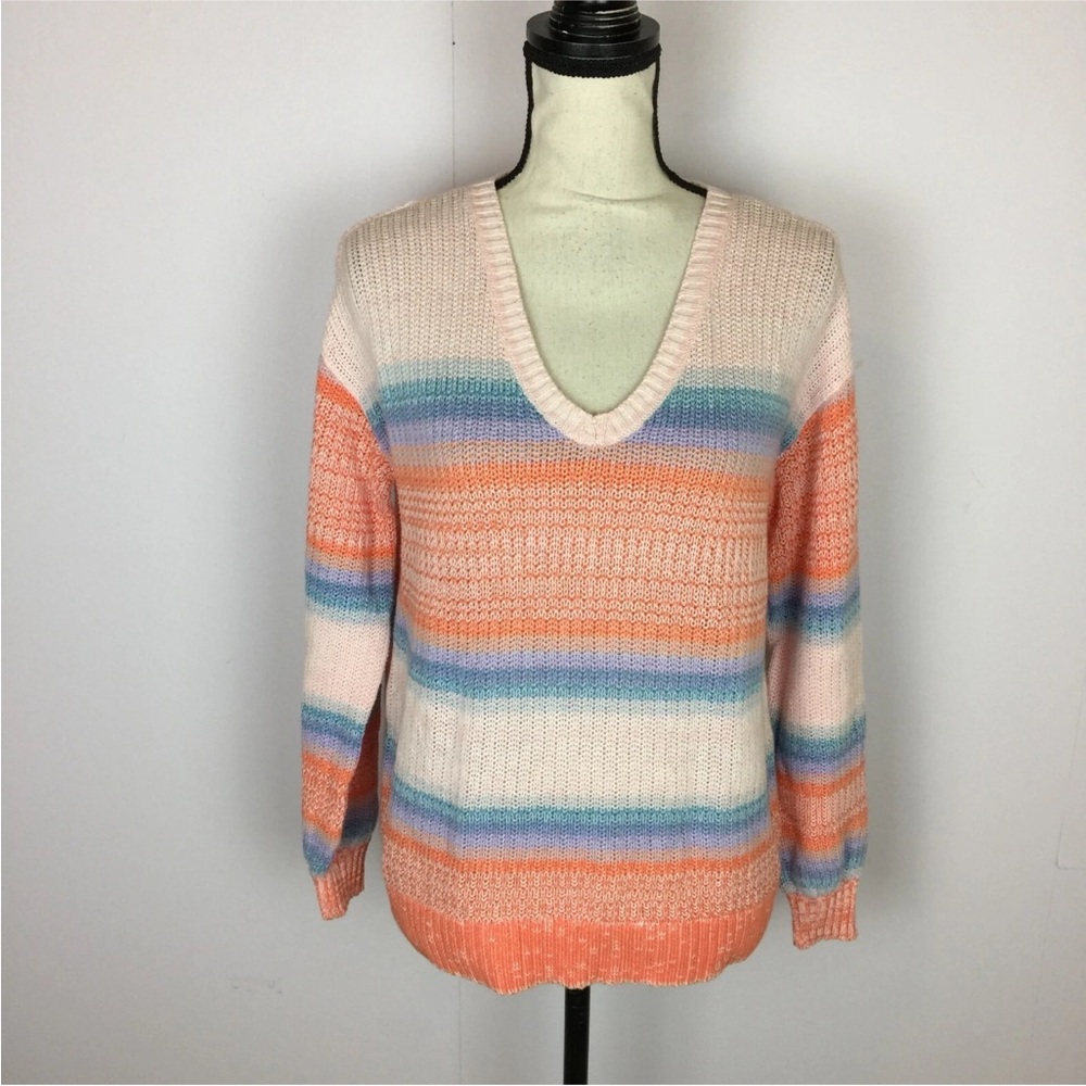 NWOT Loft striped v-neck sweater